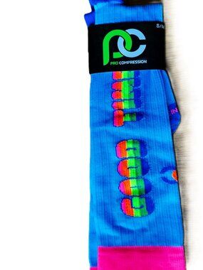 NEW PRO Compression Marathon Socks S/M Good Times Calf-Length USA Made